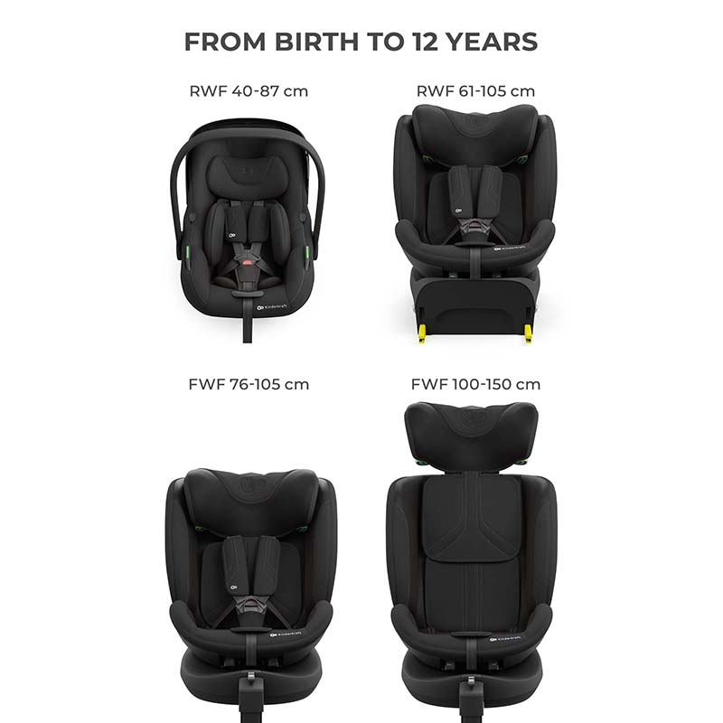 Σύστημα Καθισμάτων Αυτοκινήτου Kinderkraft 3in1 360° Endura Safe Black