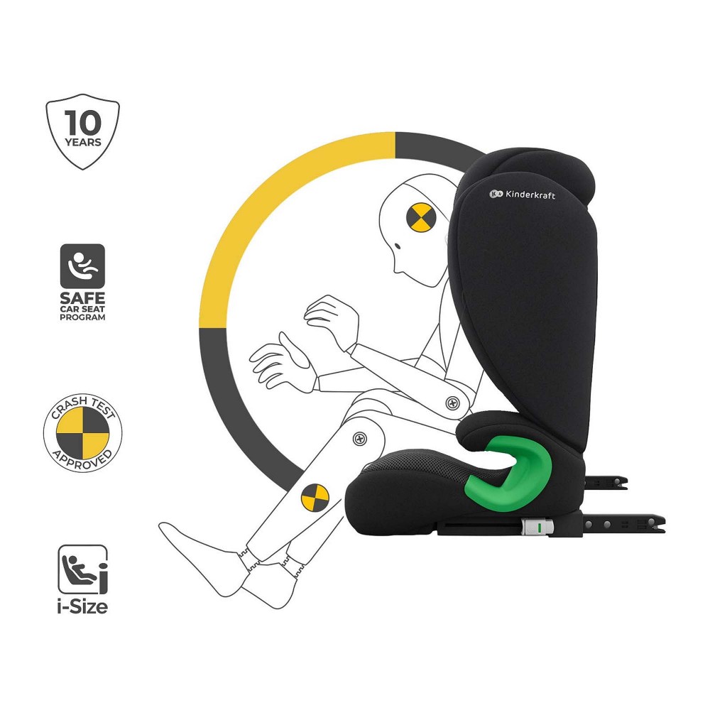Κάθισμα Αυτοκινήτου Kinderkraft Junior Fix 2 Plus Isofix i-Size 100-150cm Black