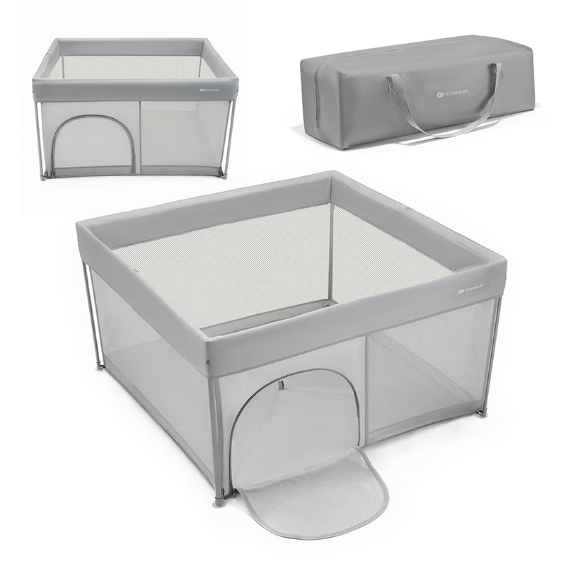 Πάρκο Ορθογώνιο Kinderkraft Ziki Grey (126x126cm)
