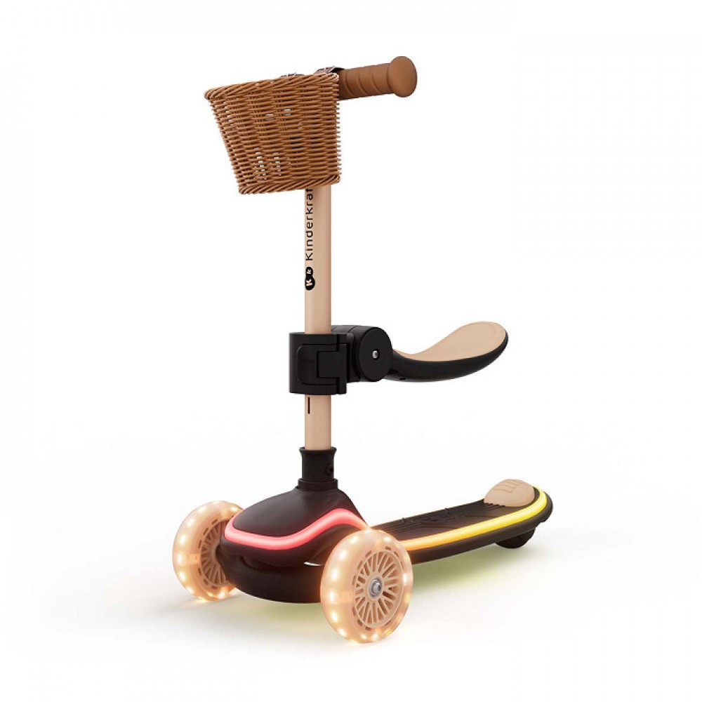 Αναδιπλούμενο Πατίνι Kinderkraft Τρίτροχο Racket LED Beige
