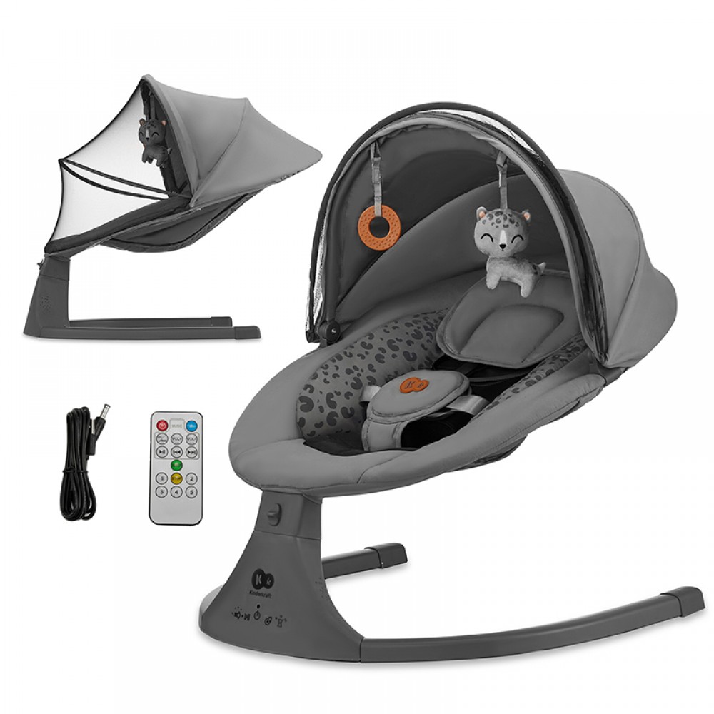 Ηλεκτρική Κούνια Ρηλάξ Kinderkraft Lumi 2in1 Dark Grey