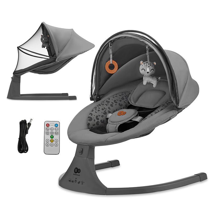 Ηλεκτρική Κούνια Ρηλάξ Kinderkraft Lumi 2in1 Dark Grey