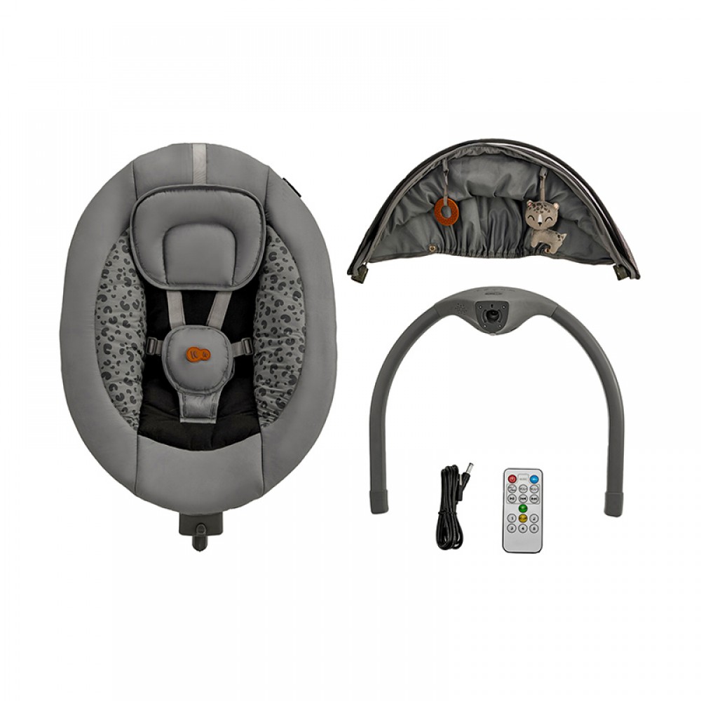 Ηλεκτρική Κούνια Ρηλάξ Kinderkraft Lumi 2in1 Dark Grey