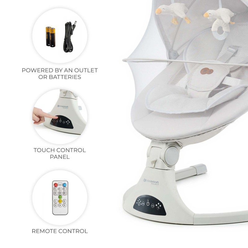 Ηλεκτρική Κούνια Ρηλάξ Kinderkraft Tulsy Beige