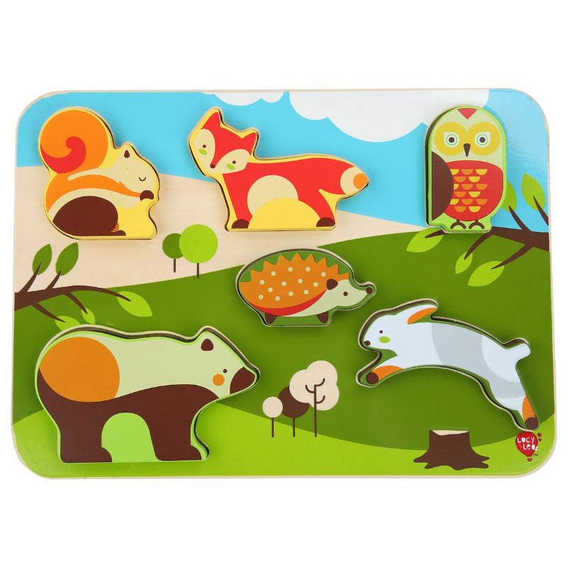 Ξύλινο Εκπαιδευτικό Puzzle Lucy & Leo Ζωάκια του Δάσους
