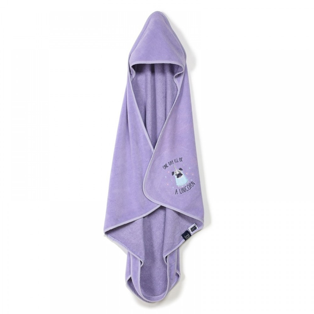 Βρεφική Πετσέτα Μπάνιου με κουκούλα La Millou Purple Doggy Unicorn