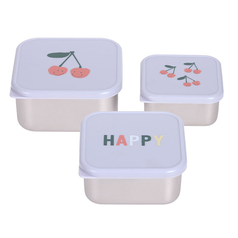 Σετ Inox Δοχείων Αποθήκευσης Laessig Happy Fruits Cherry (3τεμ.)