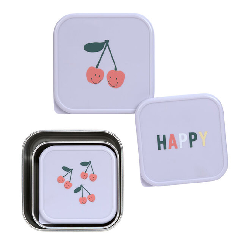 Σετ Inox Δοχείων Αποθήκευσης Laessig Happy Fruits Cherry (3τεμ.)