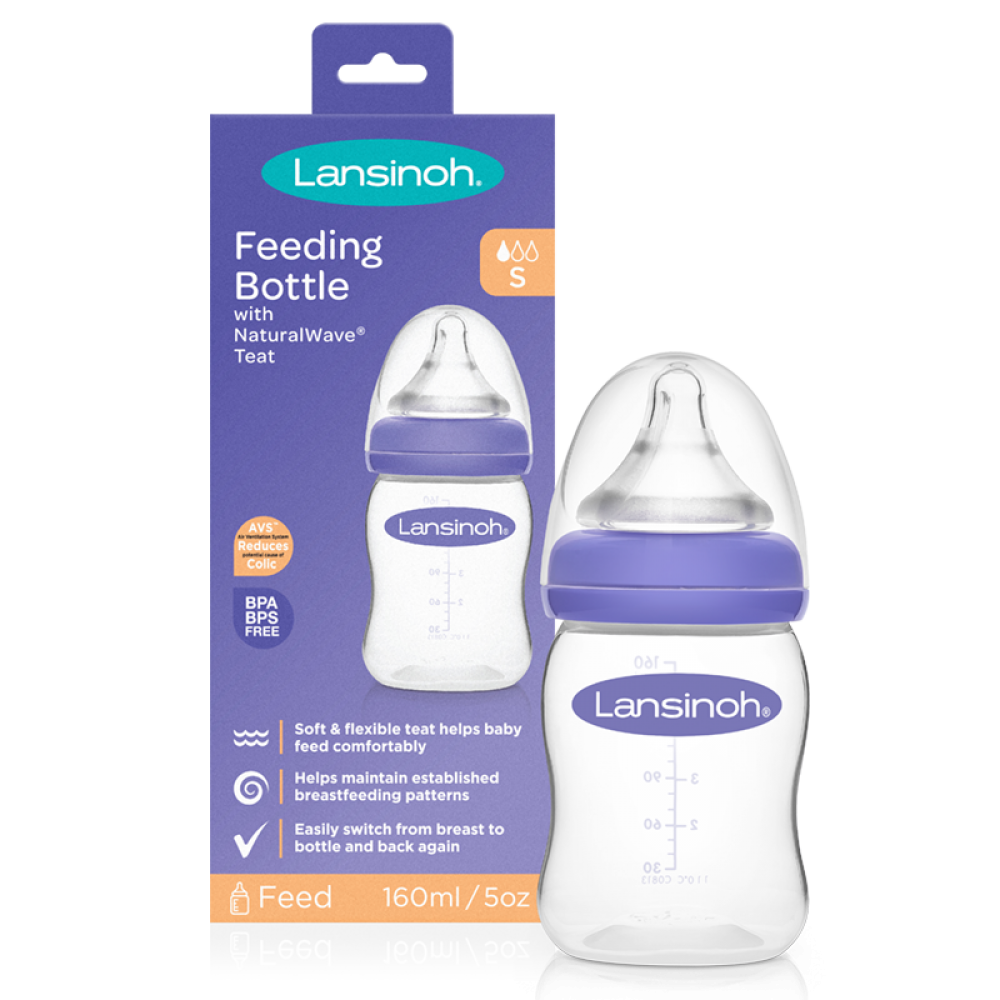 Πλαστικό Μπιμπερό Lansinoh NaturalWave Αργής Ροής 160ml Πλαστικό Μπιμπερό Lansinoh NaturalWave Αργής Ροής 160ml