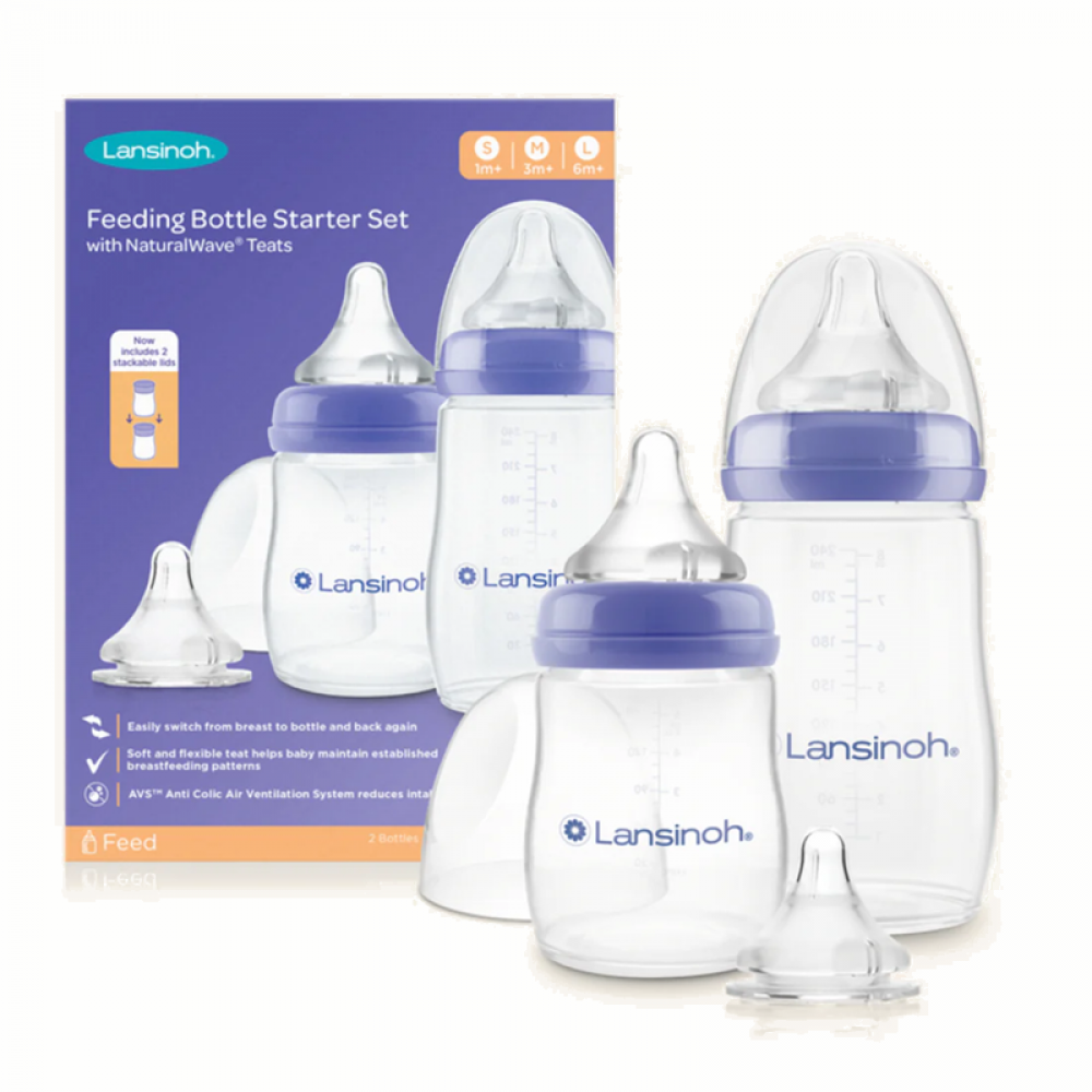 Σετ Πλαστικά Μπιμπερό Lansinoh NaturalWave 160ml + 240ml (3τεμ.)