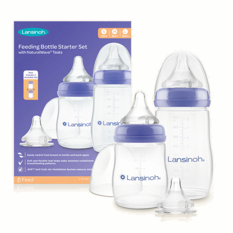 Σετ Πλαστικά Μπιμπερό Lansinoh NaturalWave 160ml + 240ml (3τεμ.)