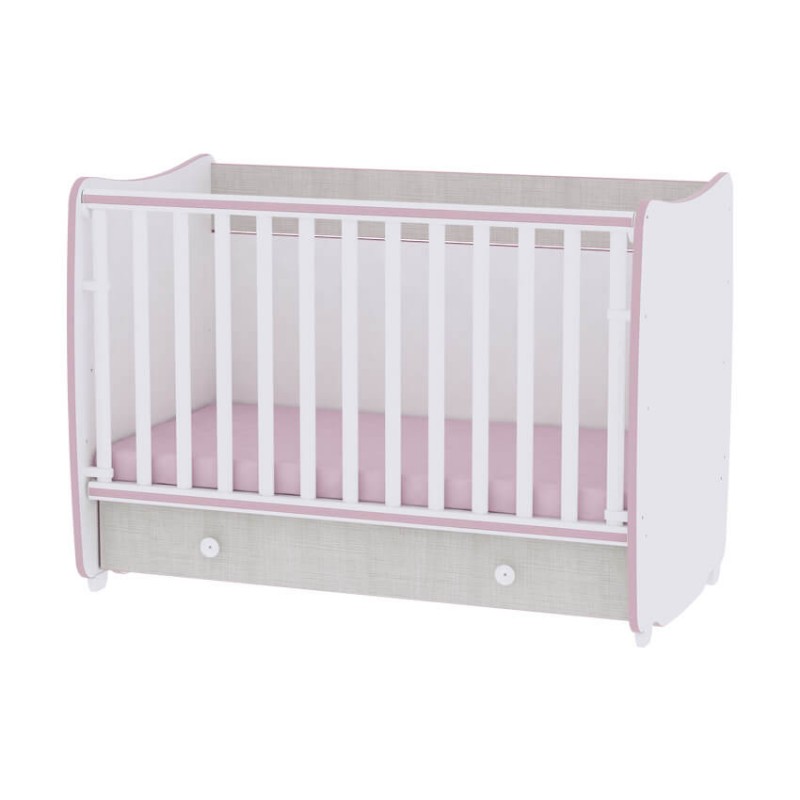 Βρεφικό κρεβάτι Lorelli Dream 60x120 μετατρεπόμενο White Pink Crossline