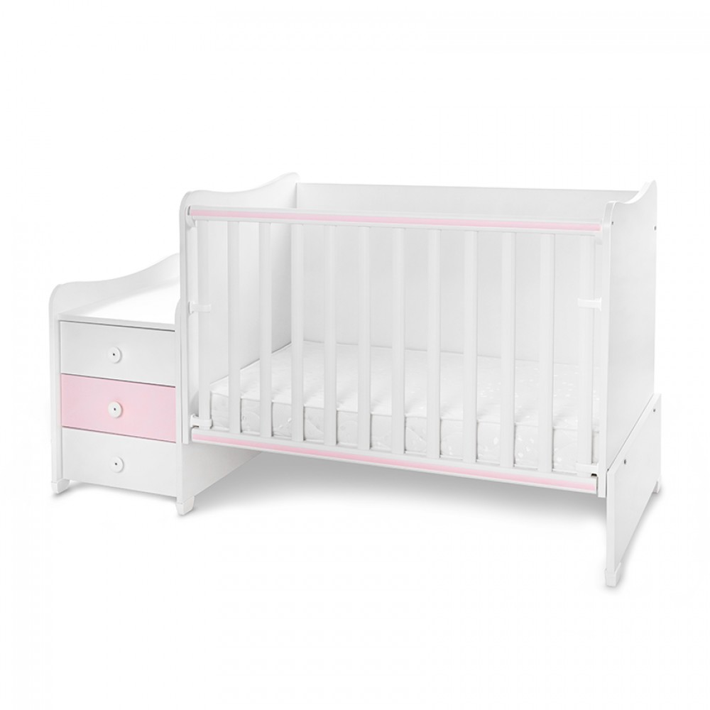 Πολυμορφικό Κρεβάτι Lorelli Maxi Plus White / Orchid Pink