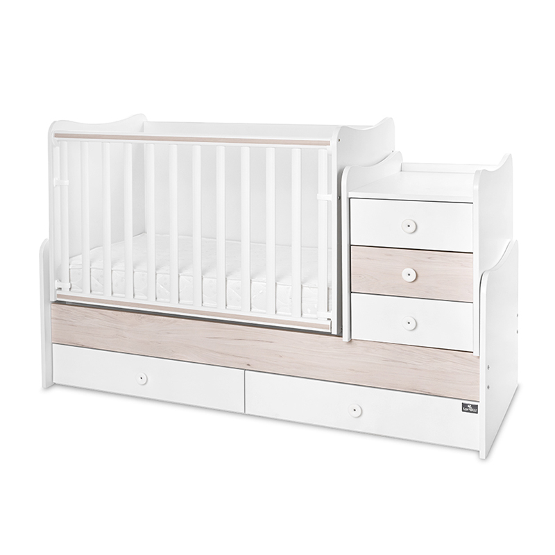 Πολυμορφικό Κρεβάτι Lorelli Maxi Plus White / Light Oak