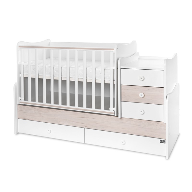 Πολυμορφικό Κρεβάτι Lorelli Maxi Plus White / Light Oak