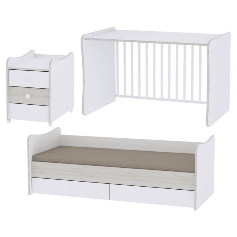 Πολυμορφικό Κρεβάτι Lorelli Maxi Plus White Blue Elm