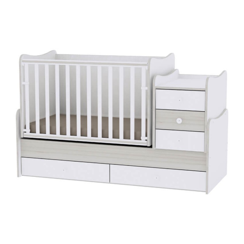 Πολυμορφικό Κρεβάτι Lorelli Maxi Plus White Light Oak