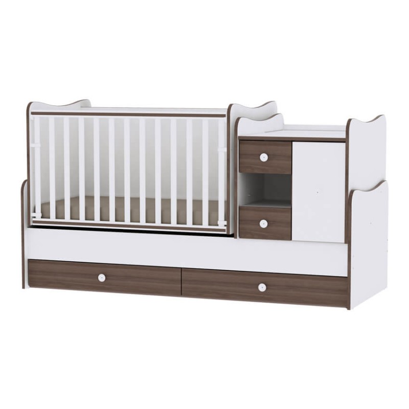 Πολυμορφικό Παιδικό Κρεβάτι Lorelli Mini Max White Walnut