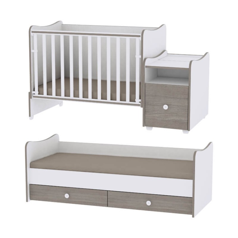 Πολυμορφικό Κρεβάτι Lorelli Trend Plus White Vintage Grey