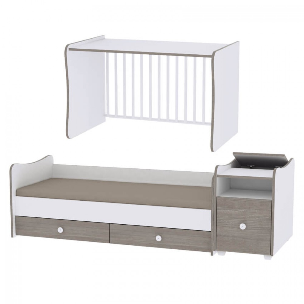 Πολυμορφικό Παιδικό Κρεβάτι Lorelli Trend Plus White Vintage Grey