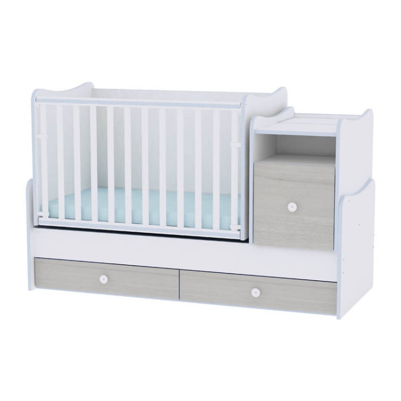 Πολυμορφικό Κρεβάτι Lorelli Trend Plus White Blue Elm