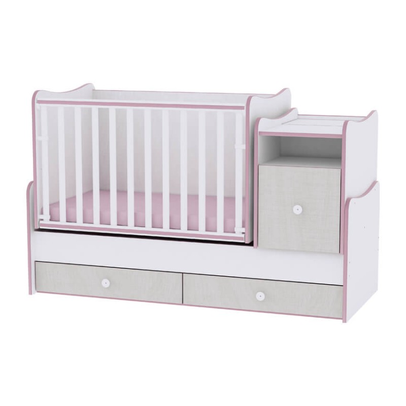 Πολυμορφικό Κρεβάτι Lorelli Trend Plus White Pink Crossline