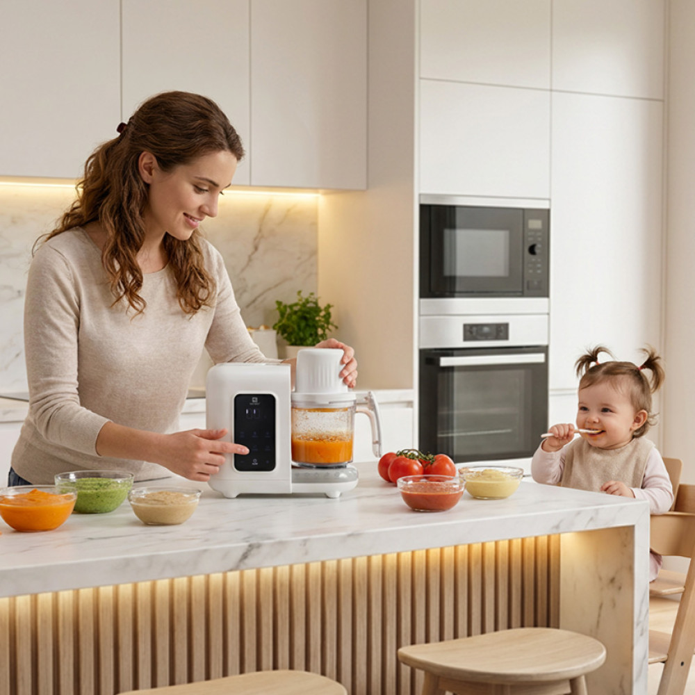 Ατμομάγειρας με Μπλέντερ Lorelli Healthy Baby Chef 7in1 White