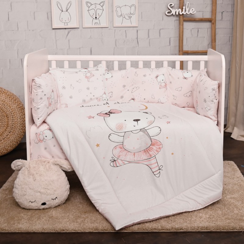 Σετ προίκας Lorelli Lily 4τεμ. 60x120cm Pink Ballerina Bear