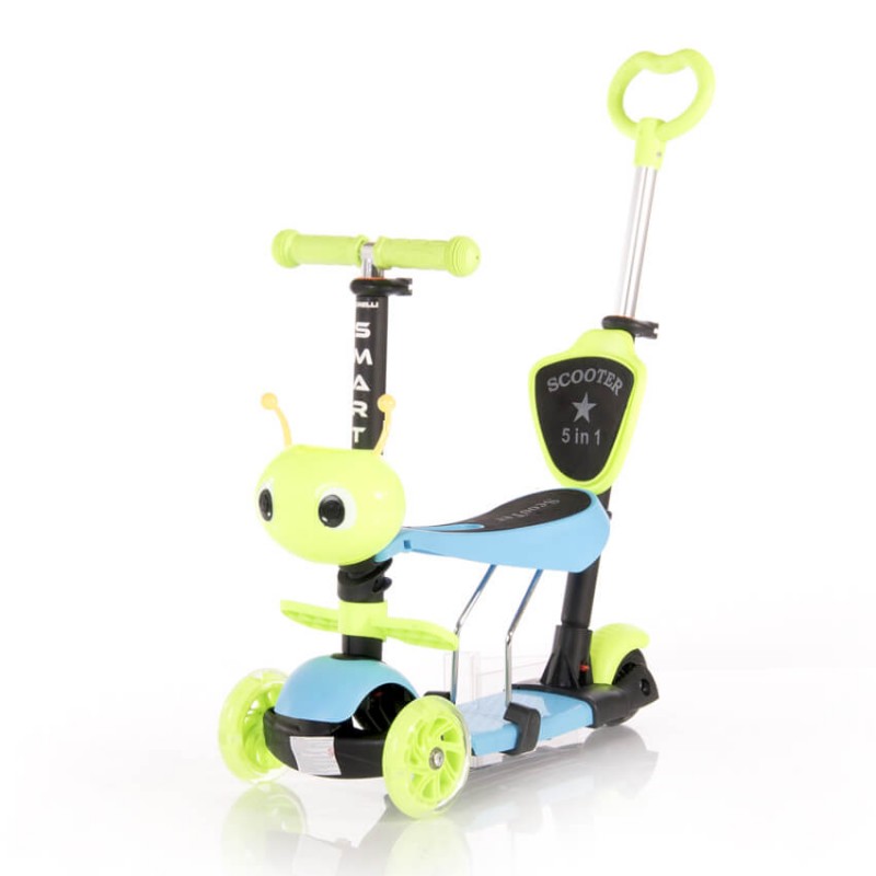 Πατίνι Lorelli Smart Plus Scooter με κάθισμα και χειρολαβή γονέα Blue Green