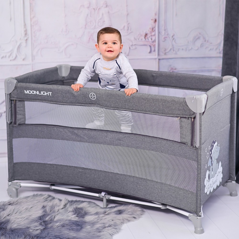 Παρκοκρέβατο Lorelli Cot Up & Down 2 Layers Rose Velvet Unicorn