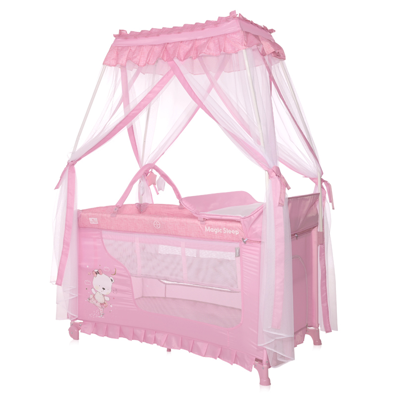 Παρκοκρέβατο Lorelli Magic Sleep 2 Layers Mellow Rose Ballerina Bear