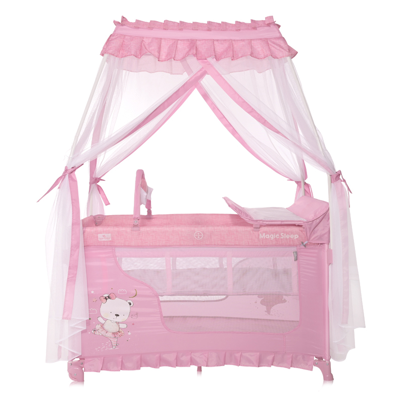 Παρκοκρέβατο Lorelli Magic Sleep 2 Layers Mellow Rose Ballerina Bear