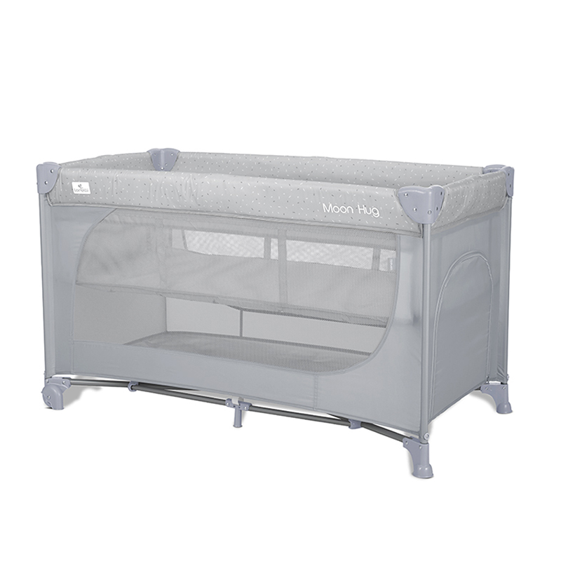 Παρκοκρέβατο Lorelli Moon Hug One Touch 2 Layer Grey