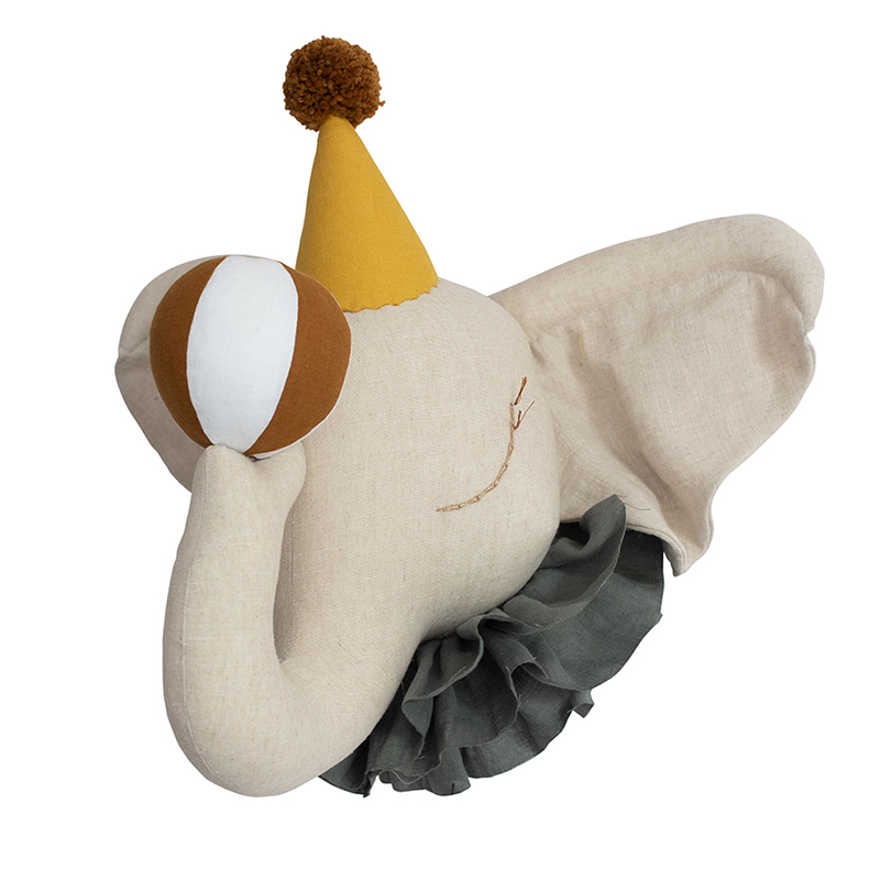 Χειροποίητο Kρεμαστό Tοίχου Love me Decoration Elephant Circus Yellow Cap