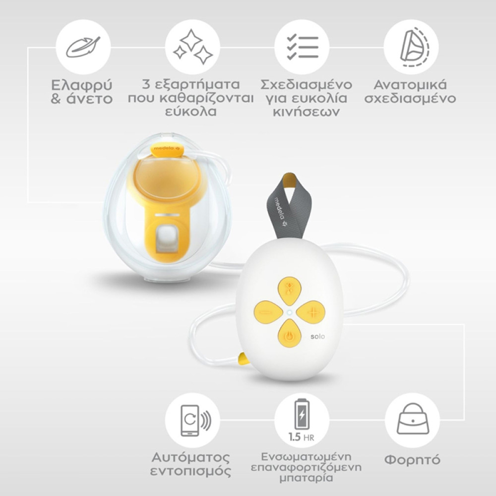Ηλεκτρικό Θήλαστρο Medela Solo Hands Free Μονής Άντλησης