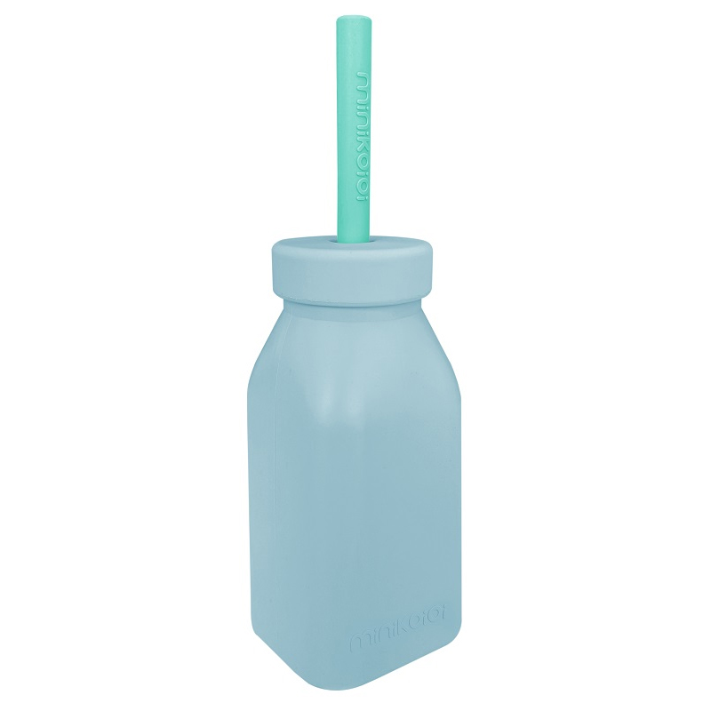 Μπουκάλι Σιλικόνης με Καλαμάκι MinikOiOi Blue/Green