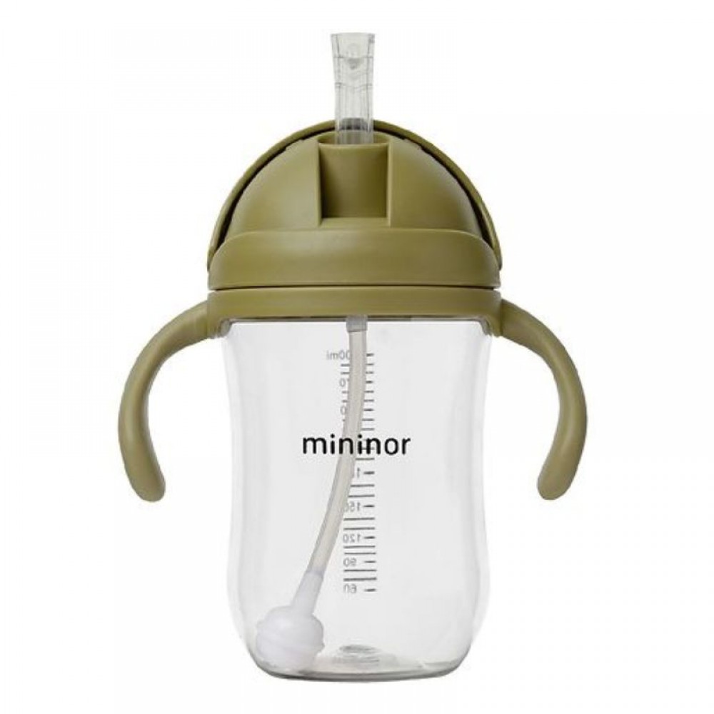 Εκπαιδευτικό Ποτηράκι με Καλαμάκι Mininor Moss Green Εκπαιδευτικό Ποτηράκι με Καλαμάκι Mininor Moss Green