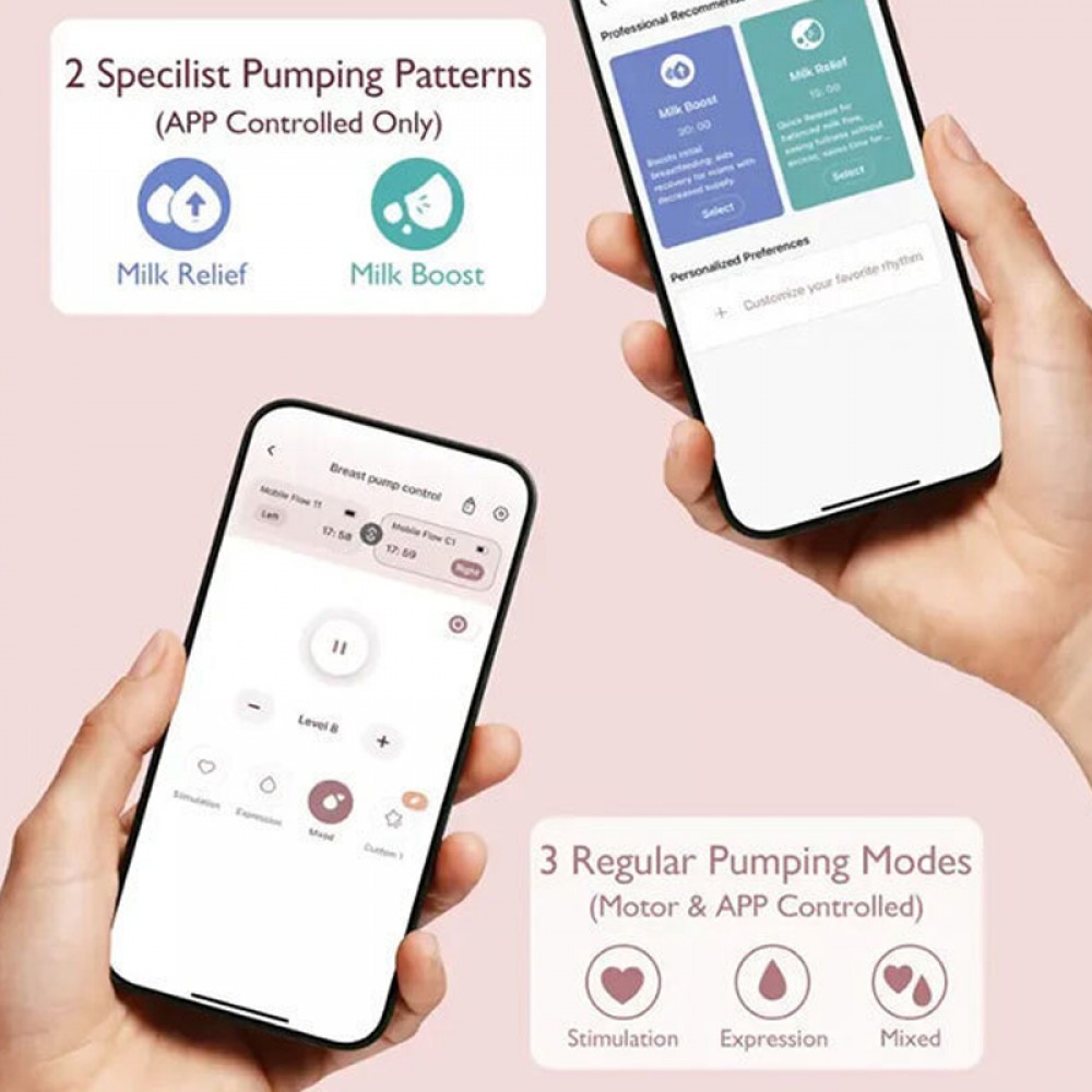 Ηλεκτρικό Φορητό Θήλαστρο Momcozy M9 Hands Free Διπλής Άντλησης Red