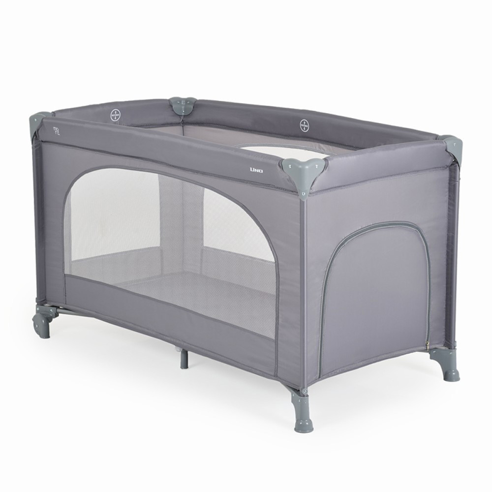 Παρκοκρέβατο Moni 1 Layer Uno Grey