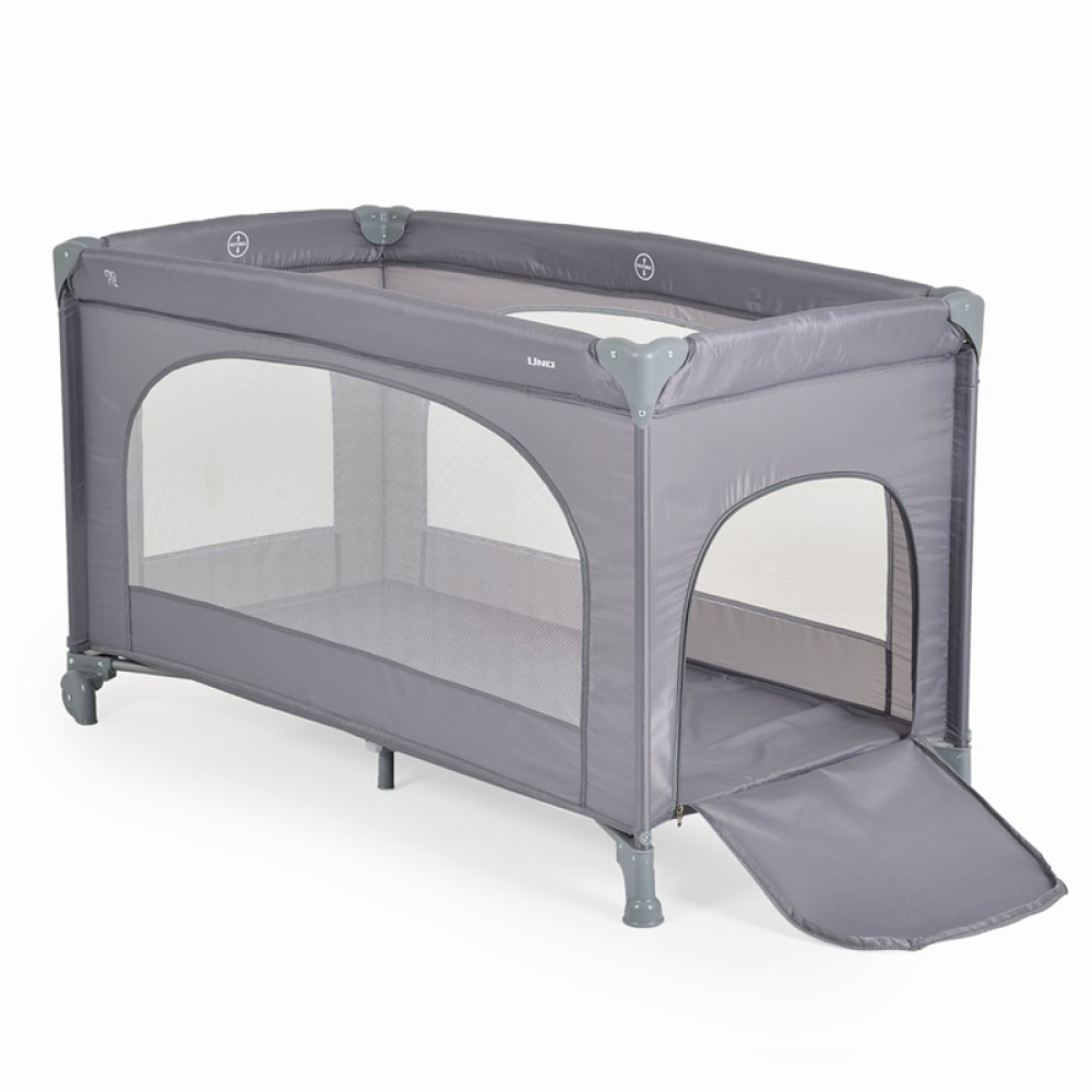 Παρκοκρέβατο Moni 1 Layer Uno Grey