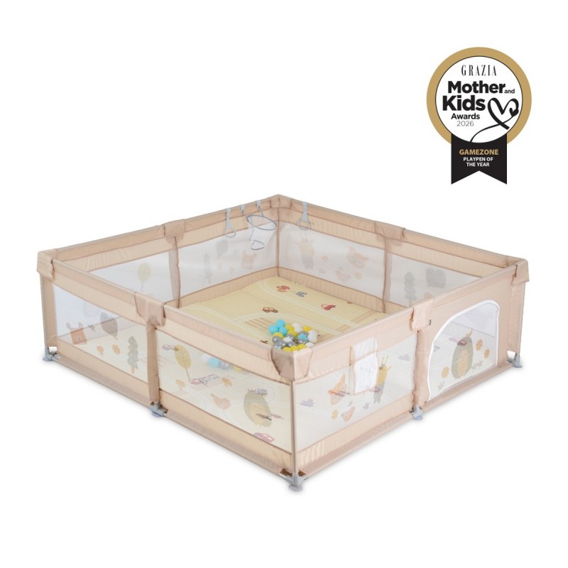 Πάρκο Ορθογώνιο Moni GameZone Με Αξεσουάρ Beige (180x200cm)