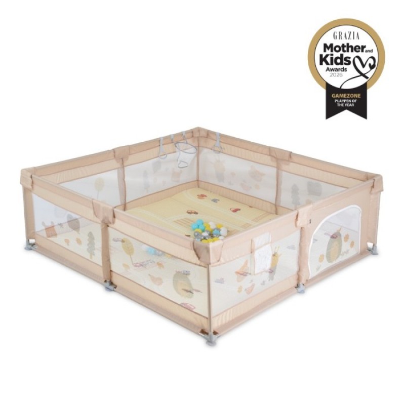 Πάρκο Ορθογώνιο Moni GameZone Με Αξεσουάρ Beige (150x200cm)