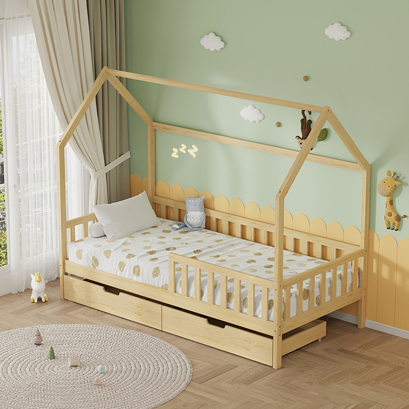 Κρεβάτι με Συρτάρια Montessori 90x190 Phyllis Natural