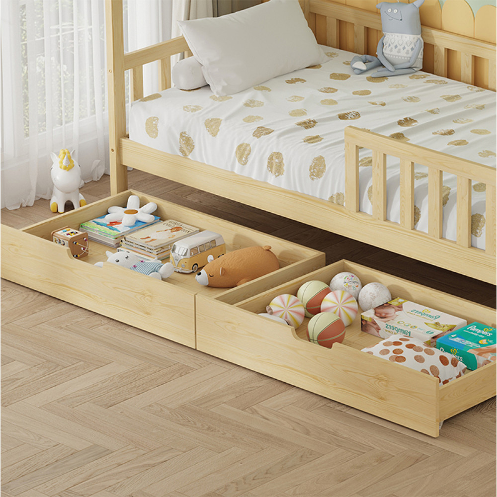 Κρεβάτι με Συρτάρια Montessori 90x190 Phyllis Natural