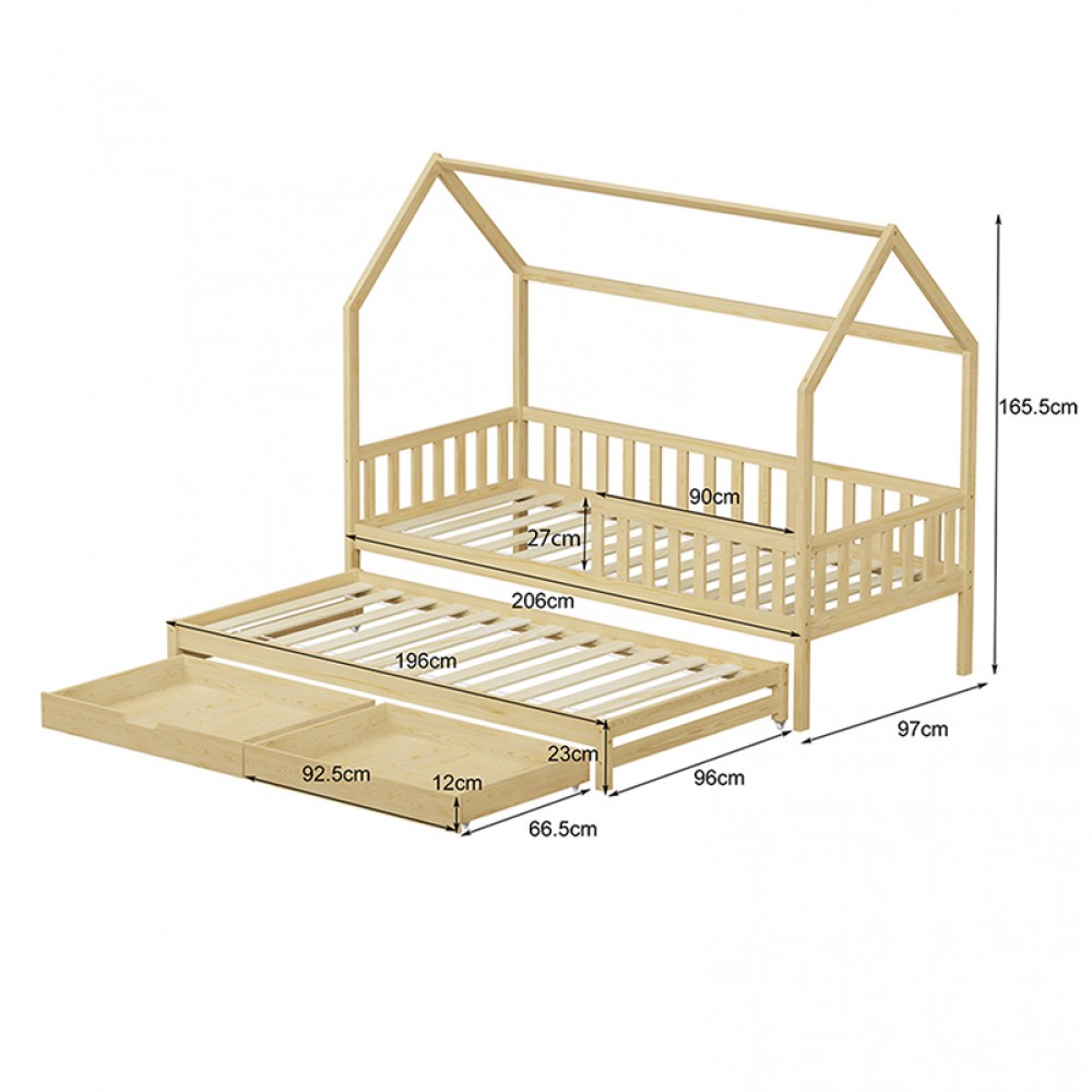 Κρεβάτι Montessori Phyllis 3in1 Natural