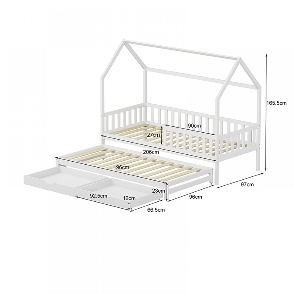 Κρεβάτι Montessori Phyllis 3in1 White