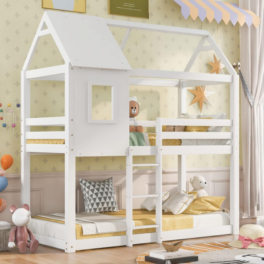 Κουκέτα Montessori HomeMarkt 90x190 Hood White Κουκέτα Montessori HomeMarkt 90x190 Hood White