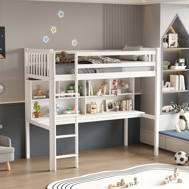 Κρεβάτι Montessori με Γραφείο HomeMarkt 90x190 Libro White