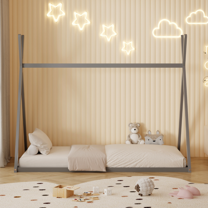 Κρεβάτι Montessori 90x190 Munk Grey 