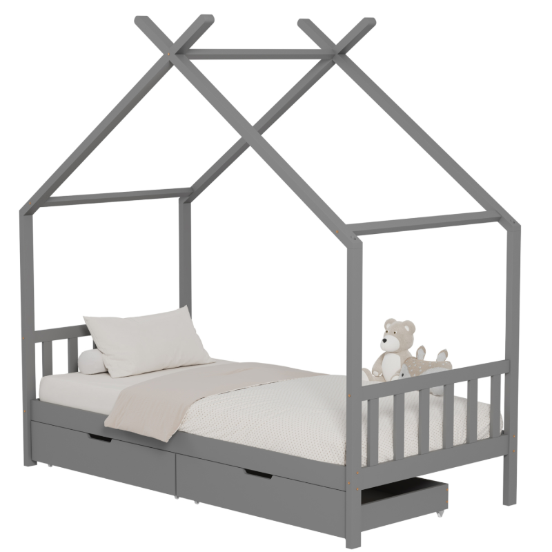 Κρεβάτι Montessori με Συρτάρια 90x190 Klarice Grey